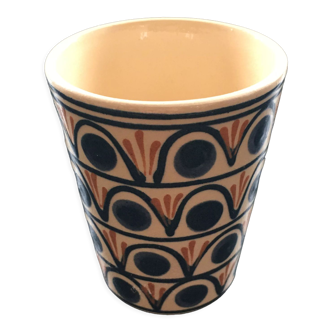 Ceramic cup decorated signed