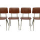 Lot of 4 vintage school chairs Galvanitas S16 Netherlands design