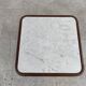 Table basse vintage en marbre et cuir par Desede, 1970