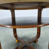 Table basse en placage de noyer Art Déco, Tchécoslovaquie, années 1930