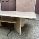 Rectangular travertine coffee table