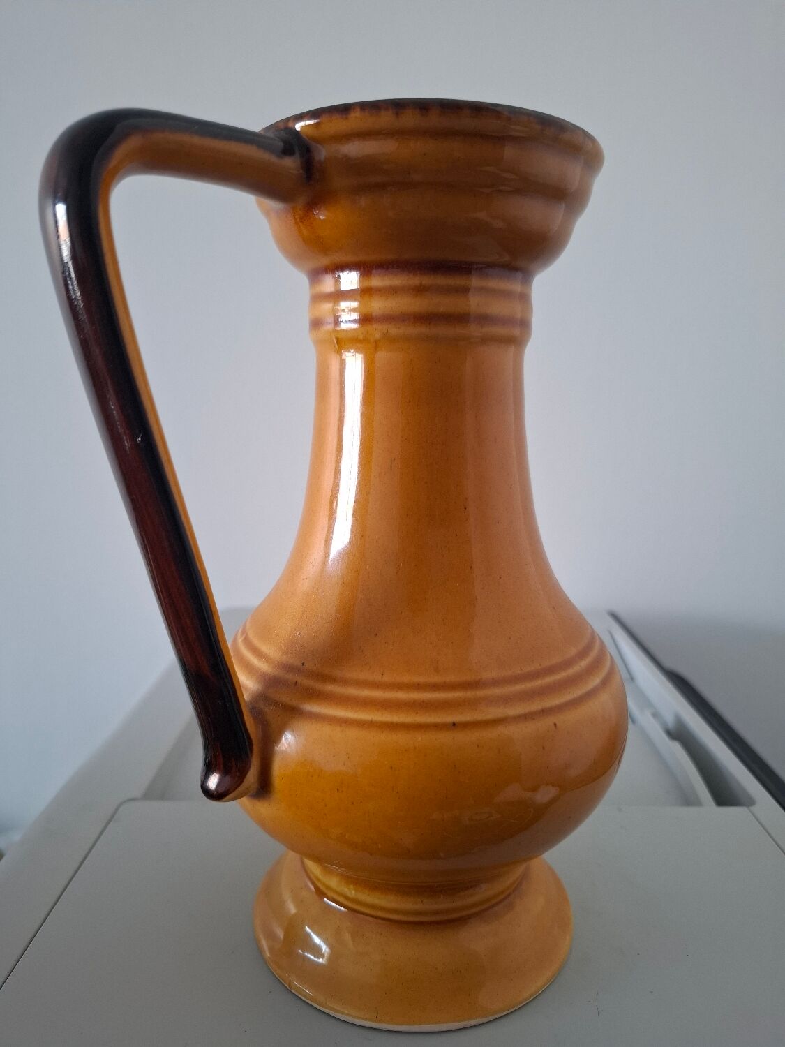 Ceramic jug signed Angèle