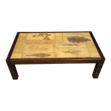 Framed marquetry panel – Old urban scene – 73 x 55 cm