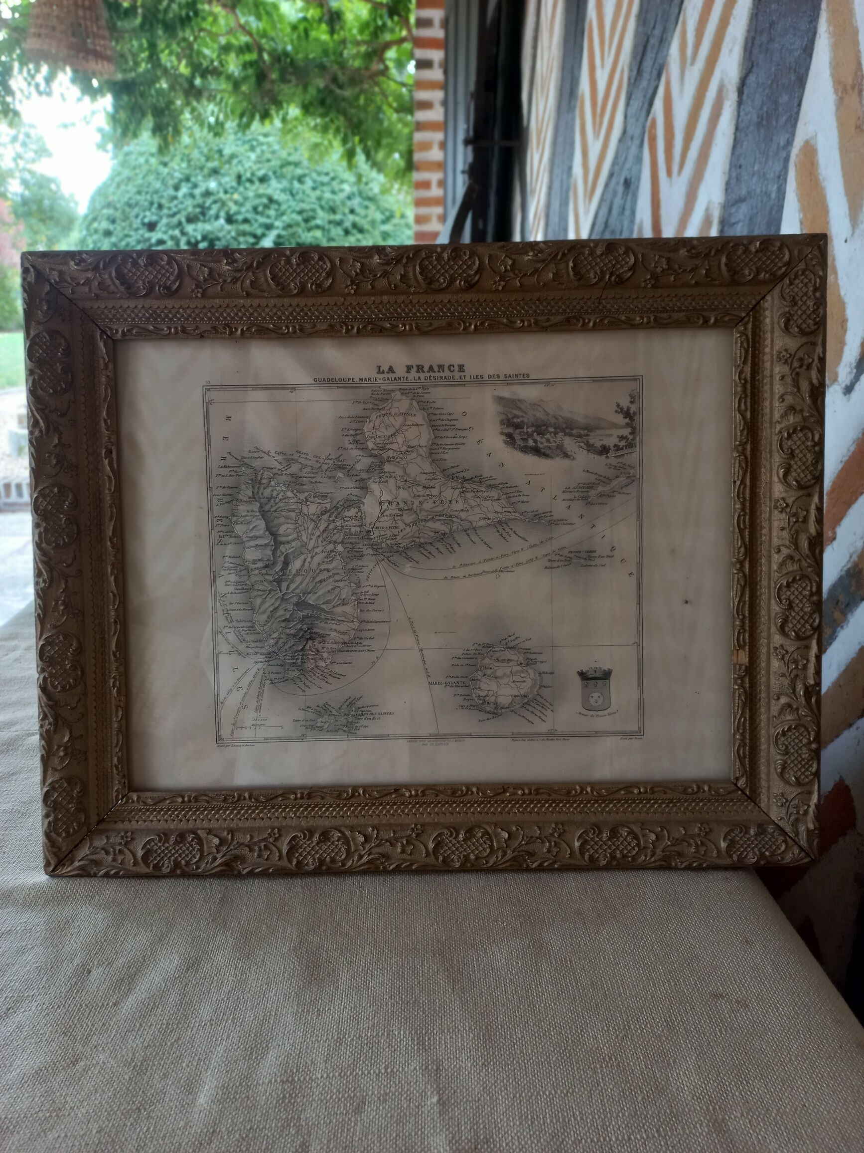 table old map Guadeloupe