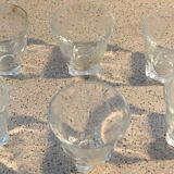 Set of 6 small glasses with brandy