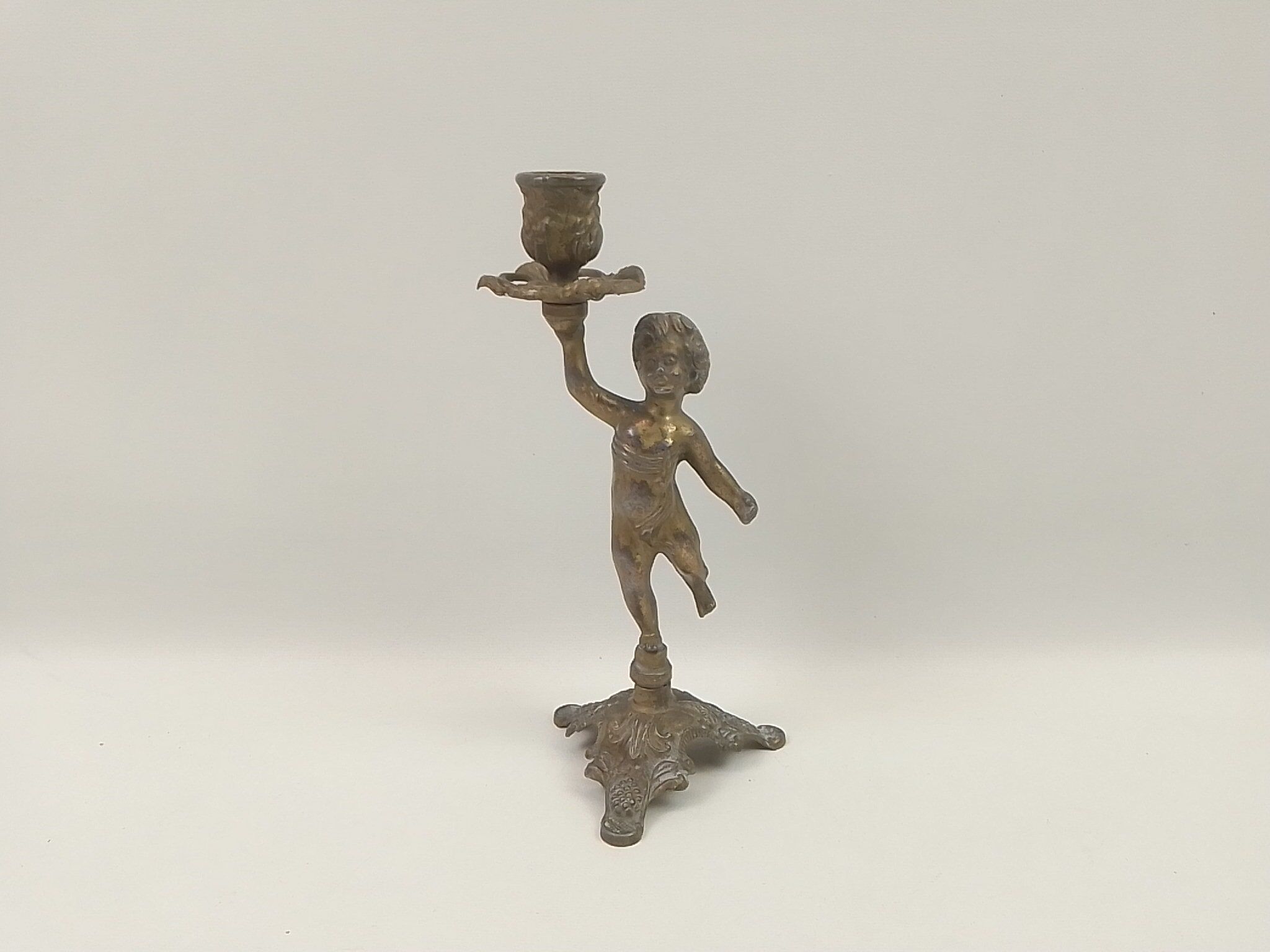 Brass children's candle holder 23cm