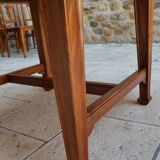 Extendable Art Nouveau table in carved walnut, circa 1900