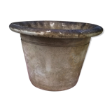 Pot de fleurs ancien en faïence craquelé