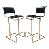 Paire de chaises de bar Linea Veam, Italie, années 1980