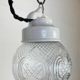 Vintage White Porcelain Pendant Light, 1970s