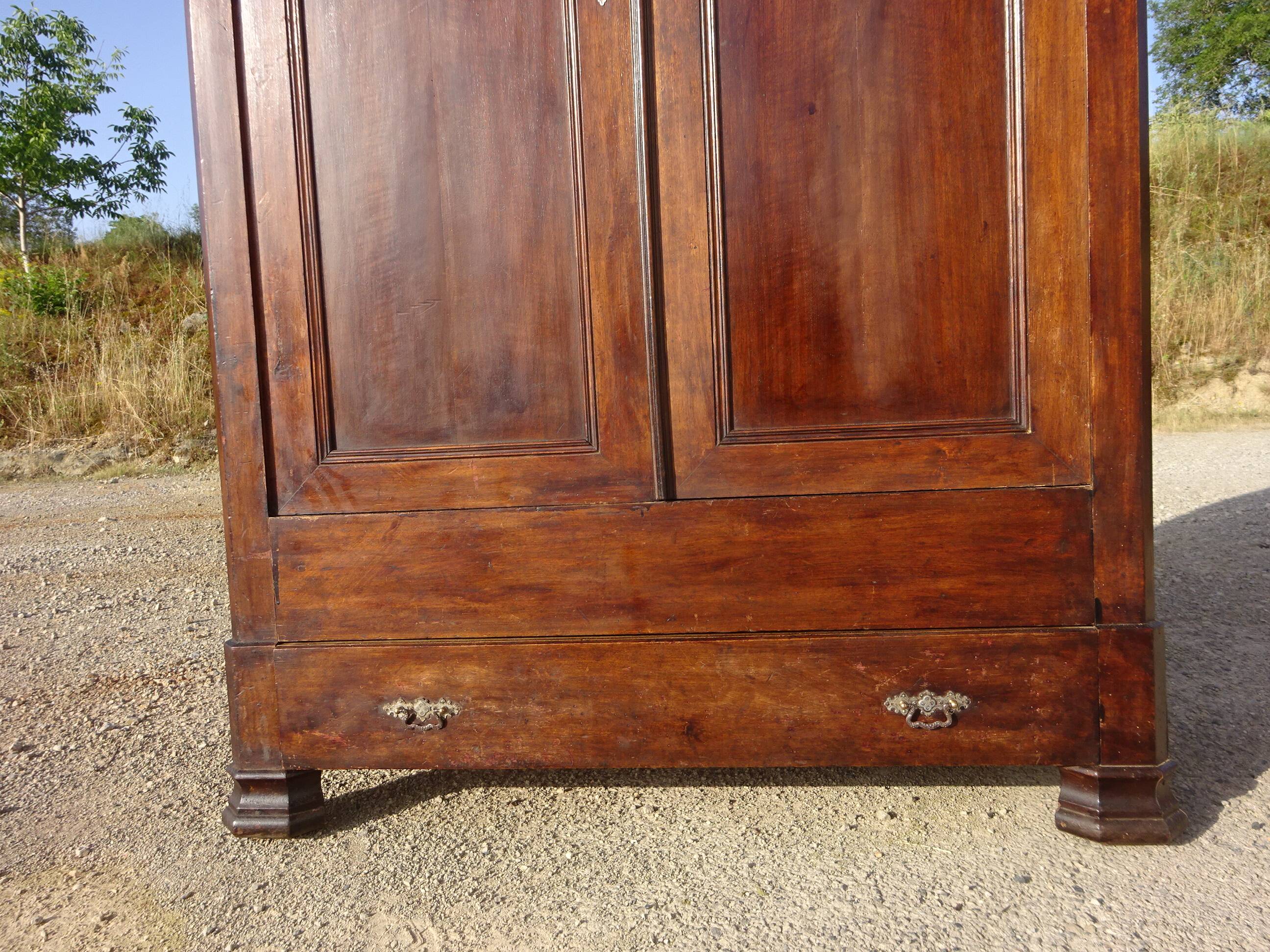 Louis Philippe style walnut wardrobe
