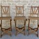 Table and its 3 folding wooden chairs for children, 50s, compactable