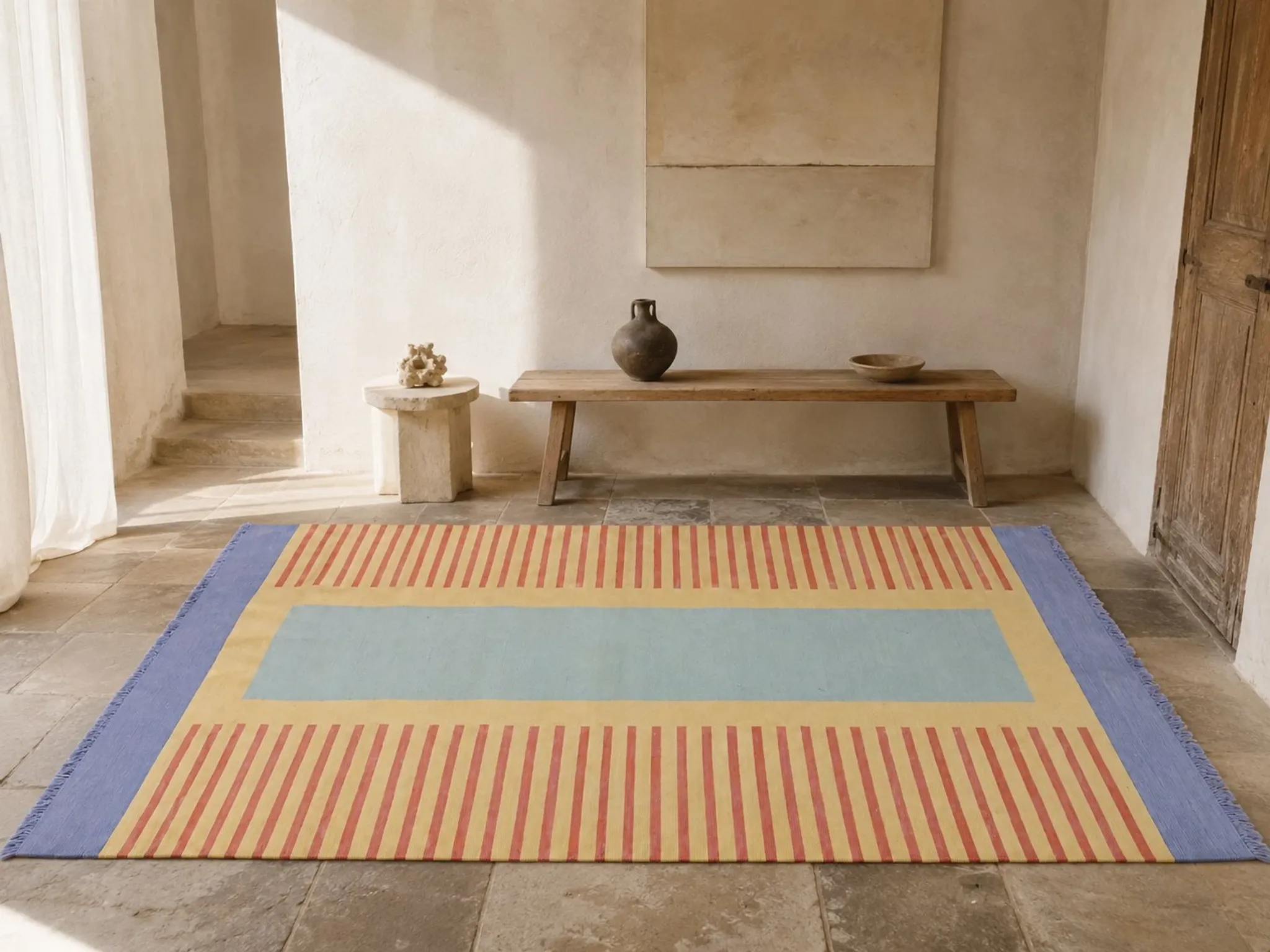 Vintage hand-woven wool kilim / flatweave rug, 1970s–80s
