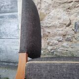 8 vintage chairs lined grey black