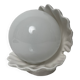 Ceramic lamp shell open white enamel vintage pearl night light