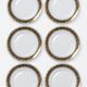 Set of 6 vintage flat plates ADP L Royal Limoges, gilded porcelain - 1