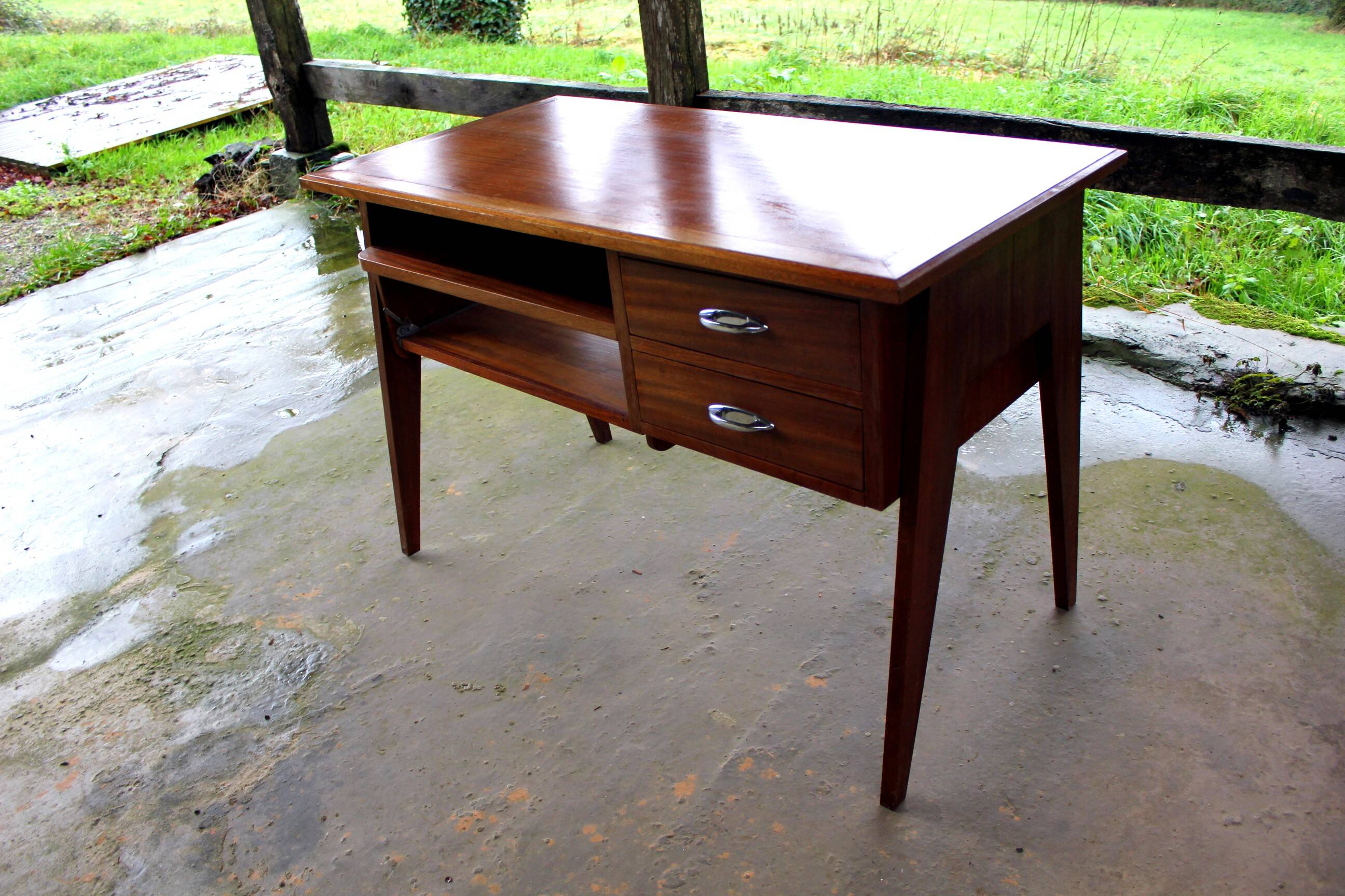 Scandinavian teak desk from the 60s, vintage design