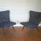 Fauteuil chauffeuse wing chair années 50