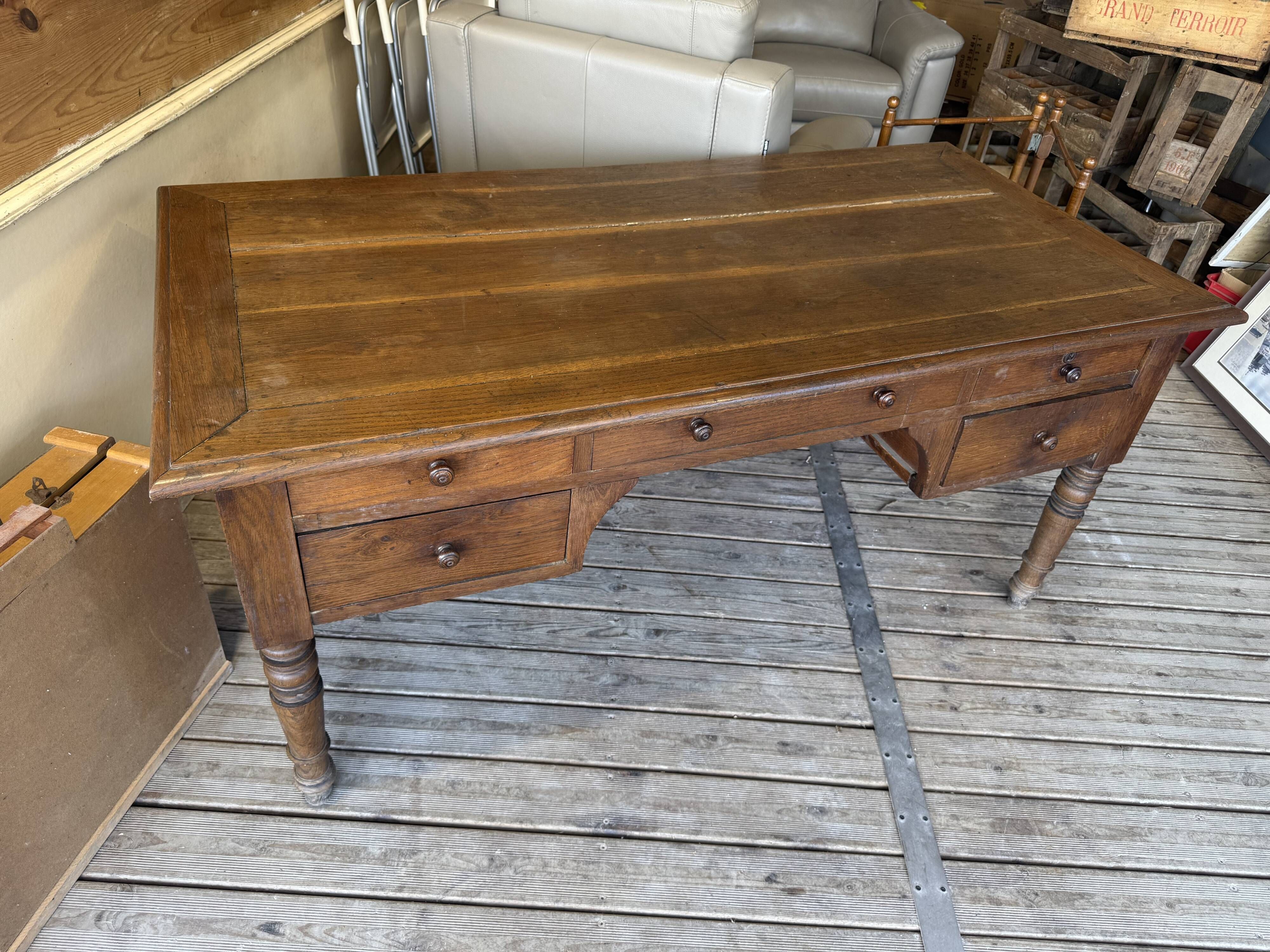 Antique oak desk - 19th century - Notary's desk