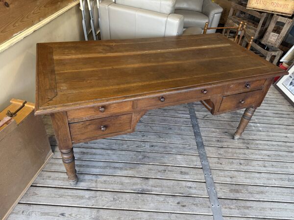 Bureau ancien en chêne massif - 19ème siècle - Bureau de notaire