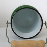Enamelled metal milk jar, vintage