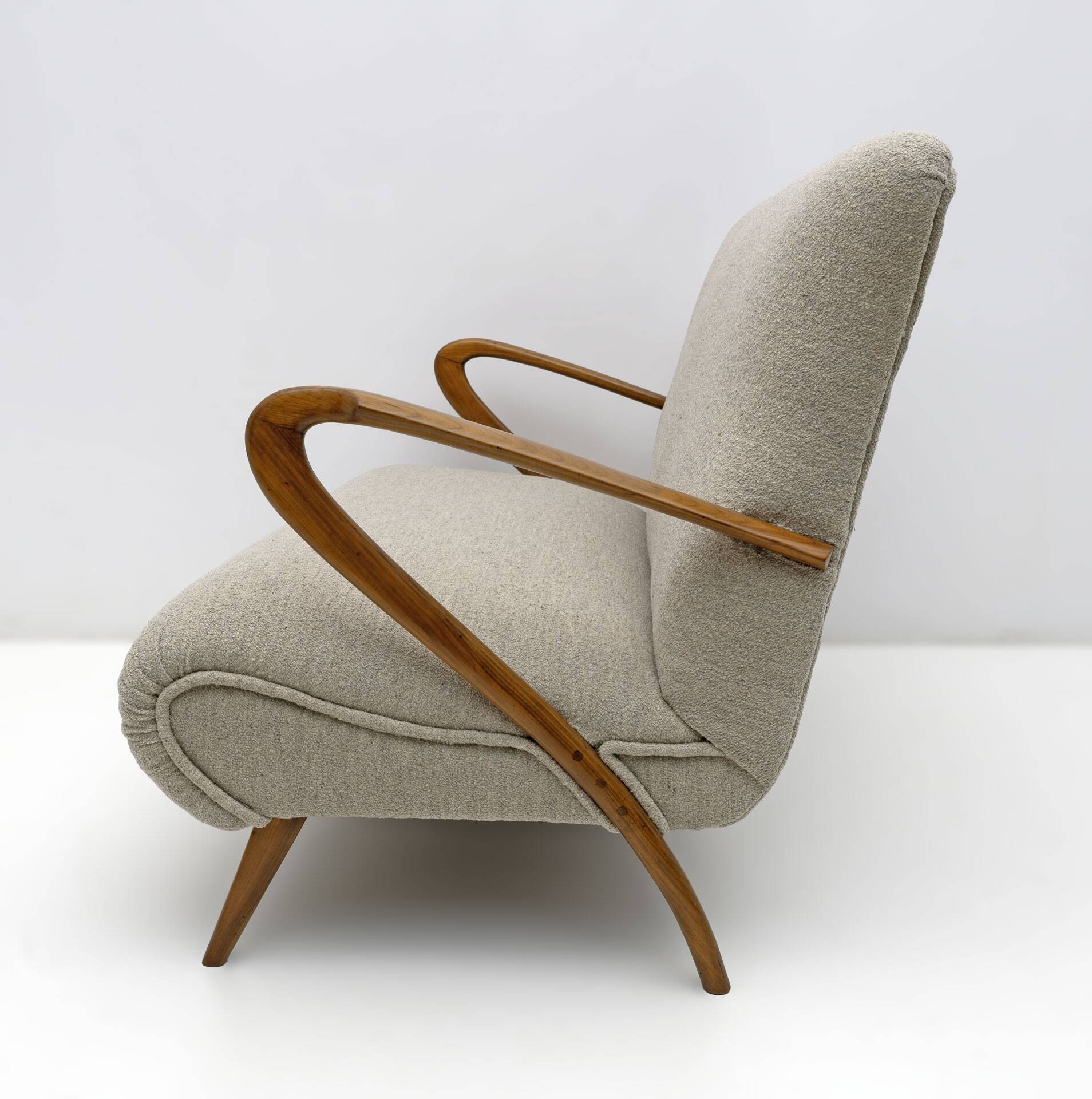 Mid-Century Modern Italian  Bouclè Settee, 1950s