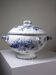 Fine earthenware soup tureen Sarreguemines model Carmen, blue decoration 19th-20th century.