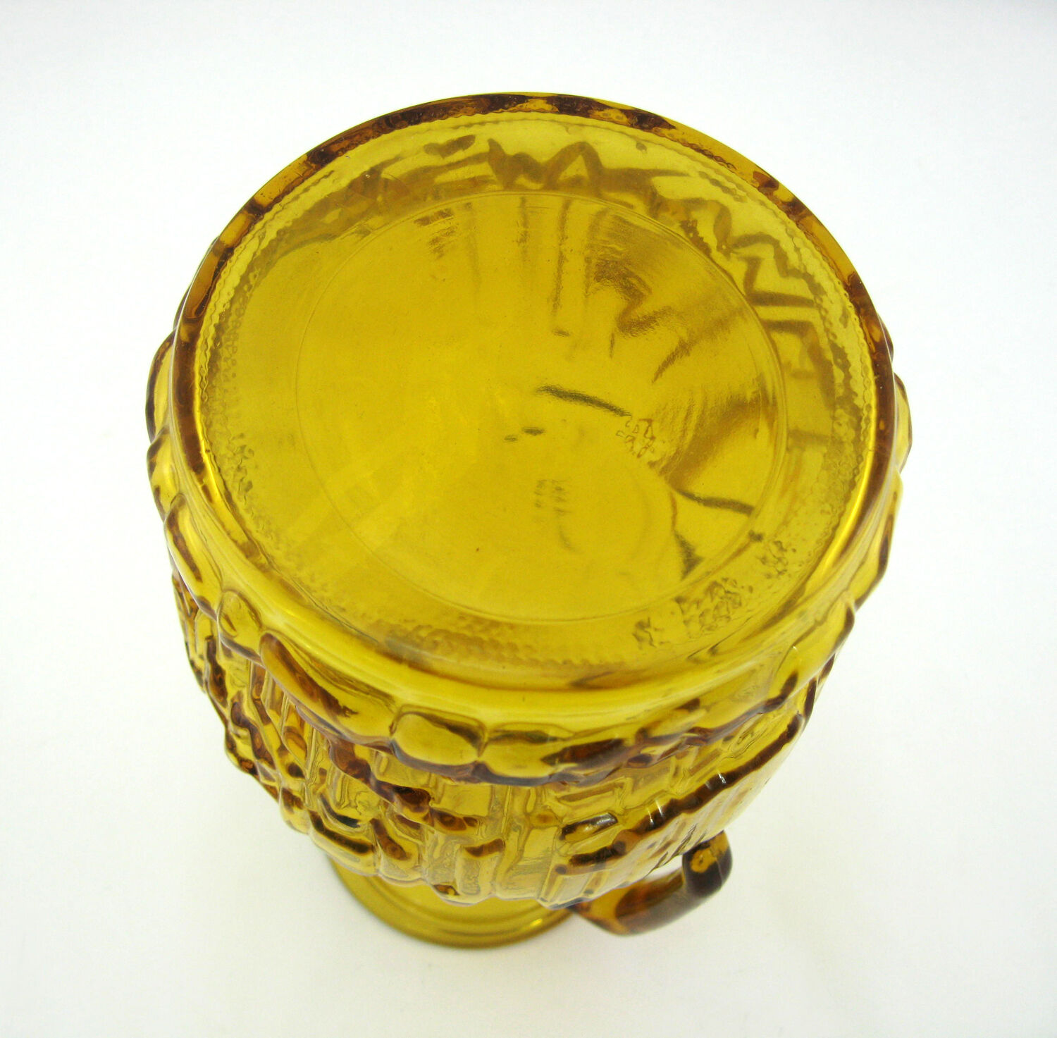 Amber Yellow Molded Glass Pitcher - Bormioli Fidenza Vitraria Italy - Vintage 60s