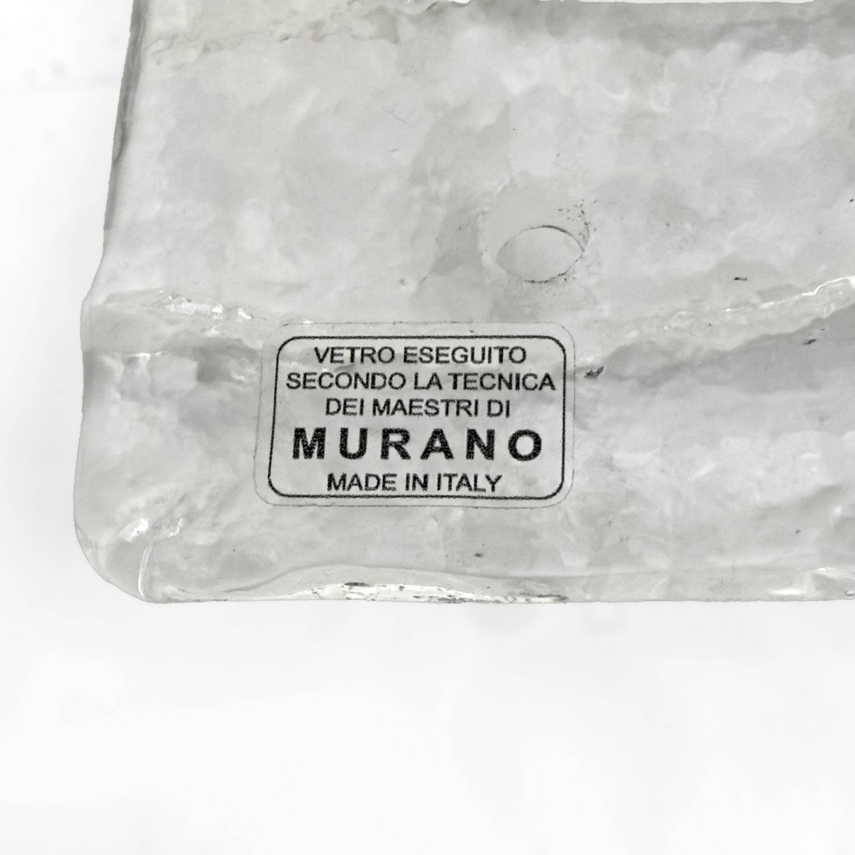 Pair of Mazzega-Style Crystal Natural Murano Glass Sconces