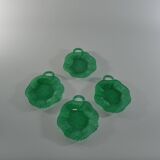 Aesthetic Movement Emerald Green Glass Leaf Plates