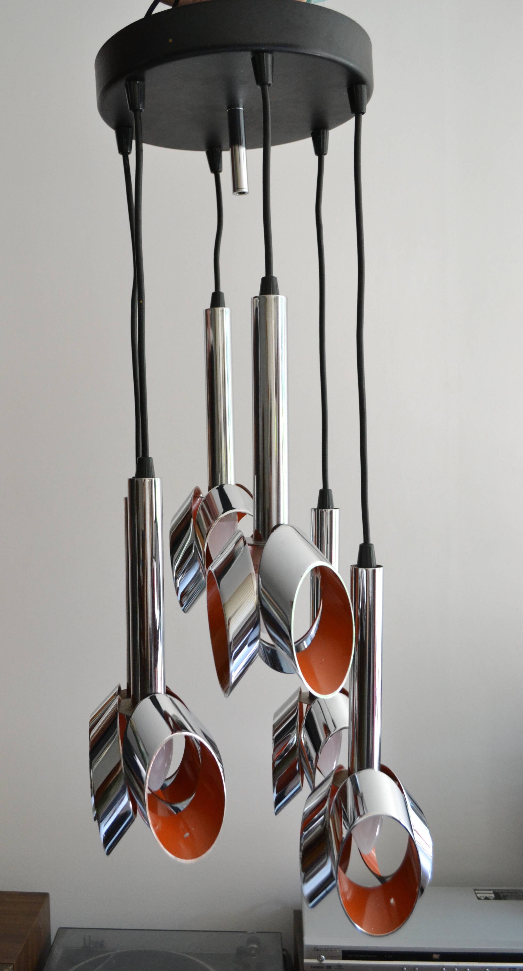 Lustre Raak cascade années 60/70  6 feux