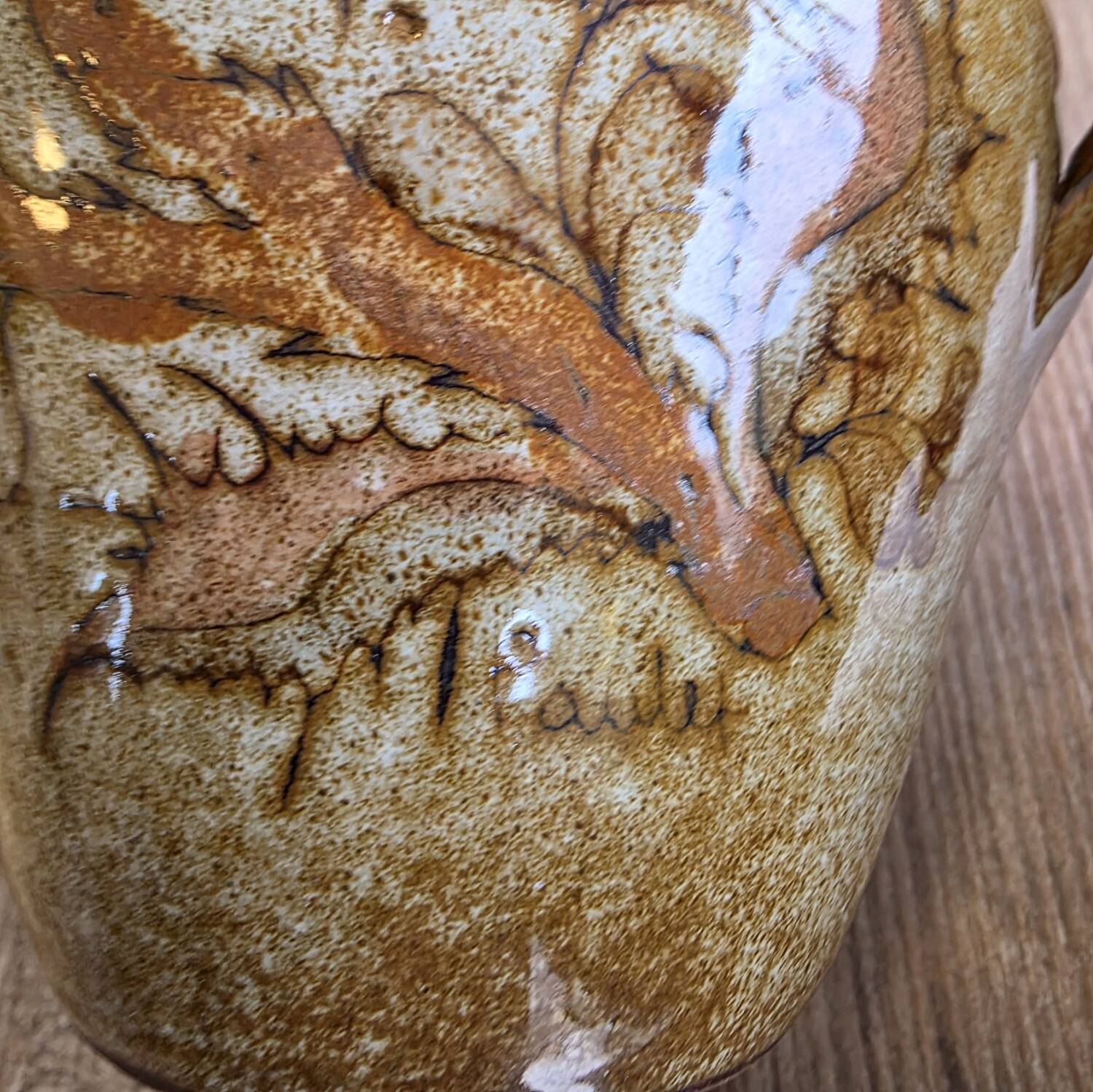 Artisanal Stoneware Jug - Jean PAULET - "Thistles" Decor