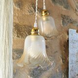 Vintage tulip and linen lamps