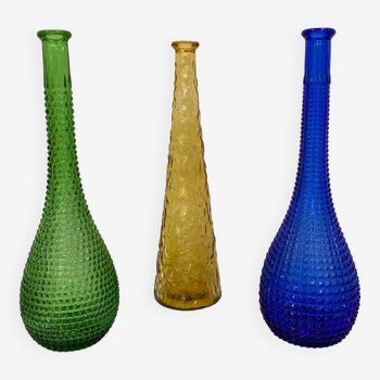 Trio de carafes Empoli Italie Genie Bottles