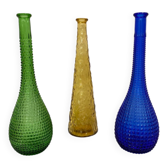 Trio de carafes Empoli Italie Genie Bottles