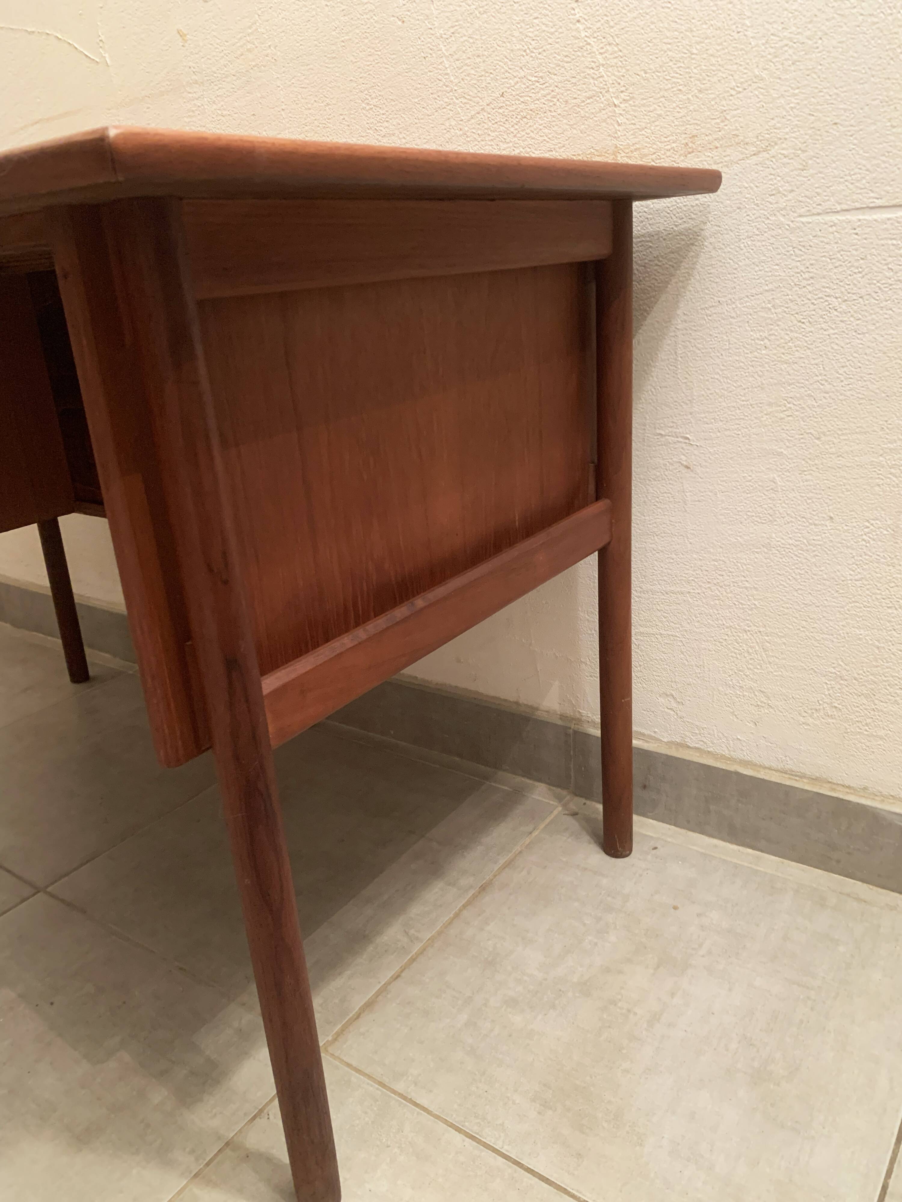 Vintage Danish teak desk by Gunnar Nielsen Tibergaard, 1960