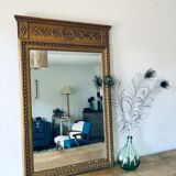 Gilded and beveled pier mirror 88x58cm