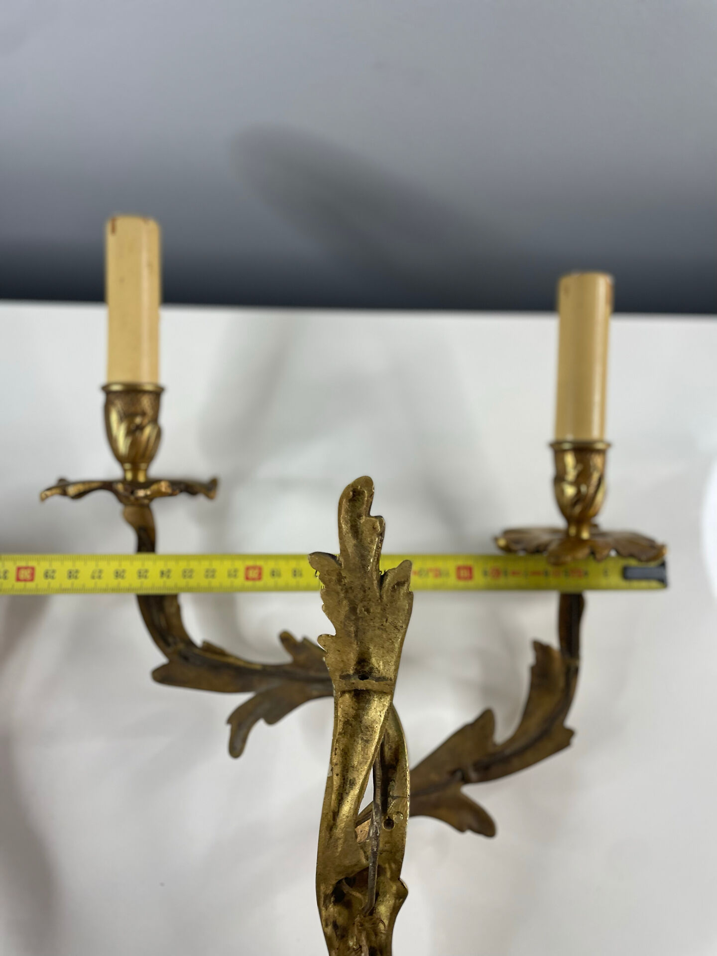 2 antique wall sconces in gilded bronze, Louis XV style