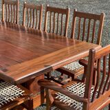 Mahogany set (ipe) composed of a table, 14 chairs and 2 armchairs - work from the 70s