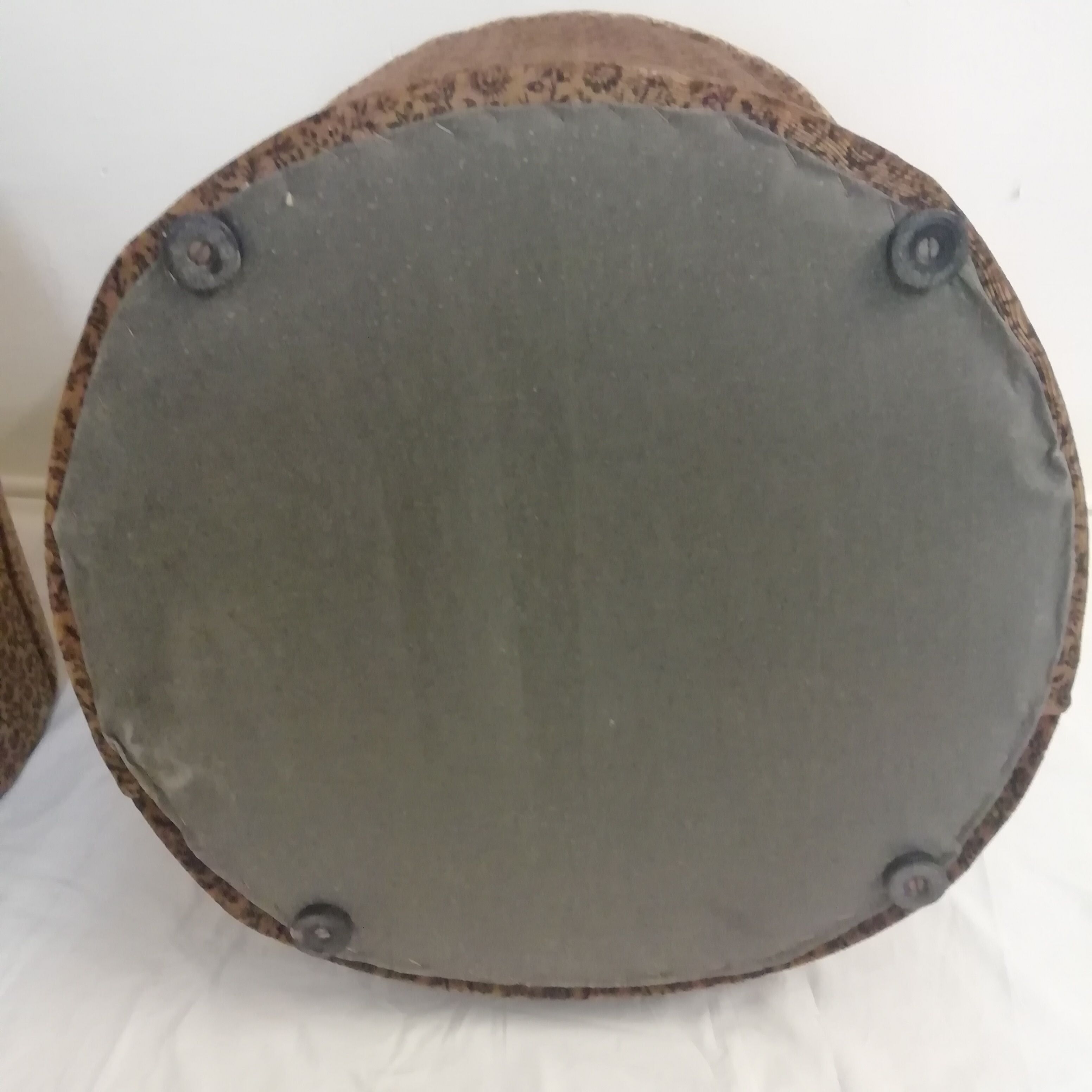 Armchairs with floral print of corduroy fabric. 1980s.