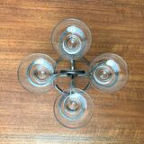 Danish metal and glass candlestick, 1960s