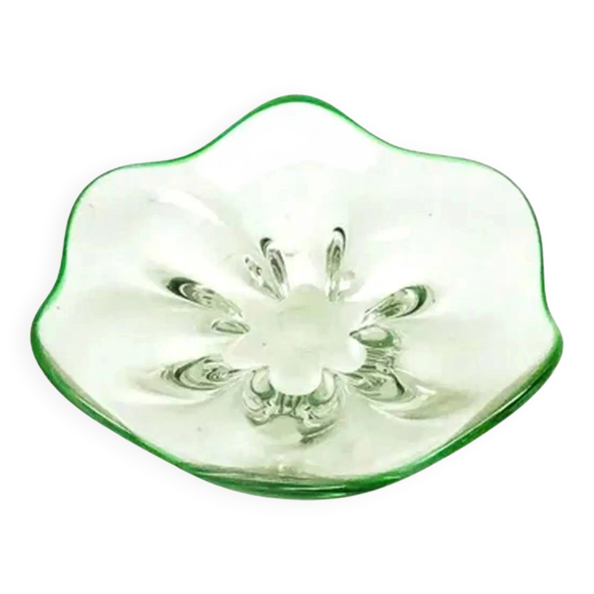 Mid-century modern fruit or nut bowl, glass, Czechoslovakia, 1950s