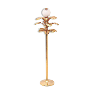 Rococo Flor Lamp in Gilt Metal and Glass 1970