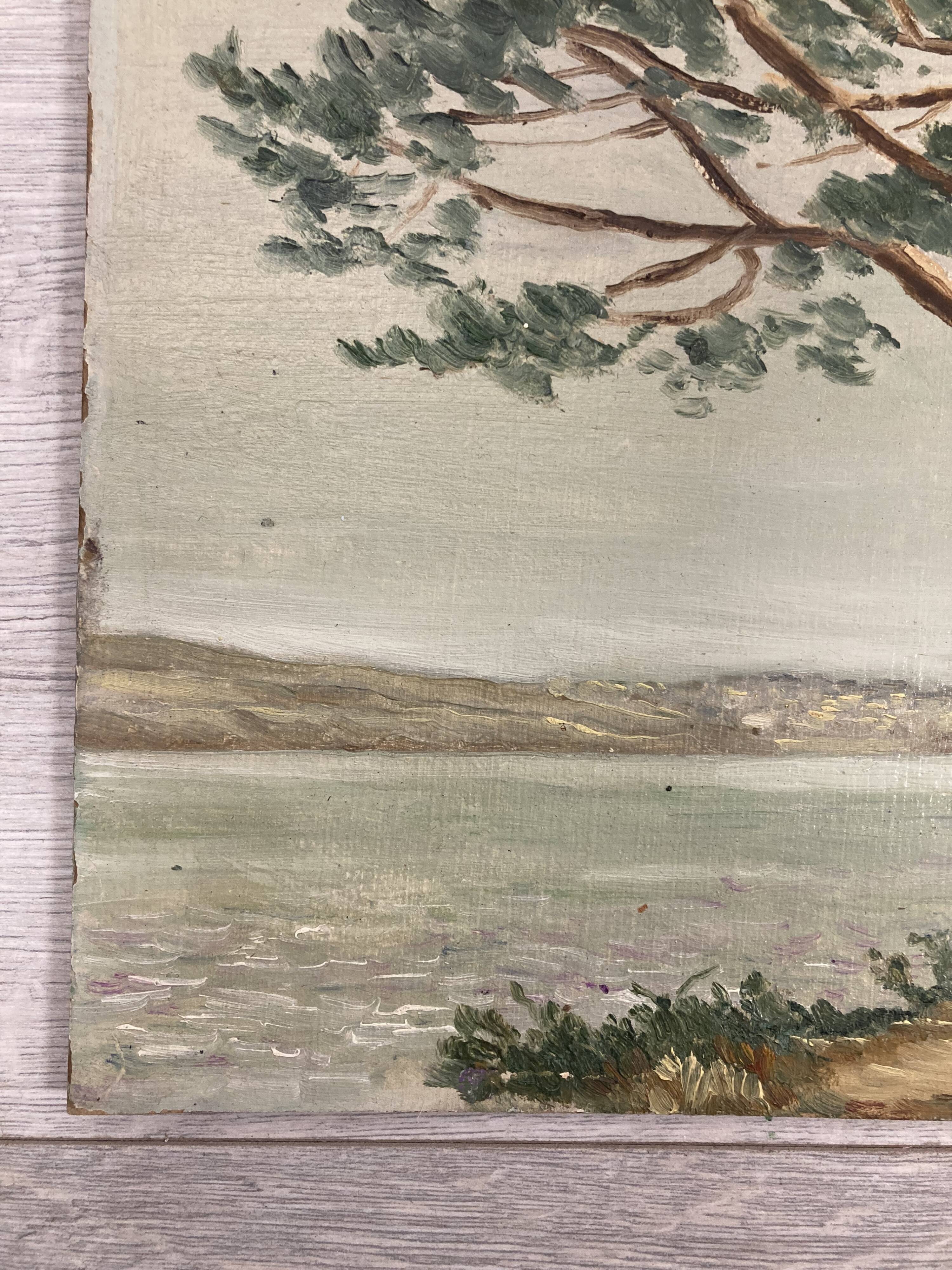 Oil on vintage cardboard
