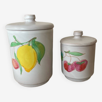 2 Pots à épices motif fruits