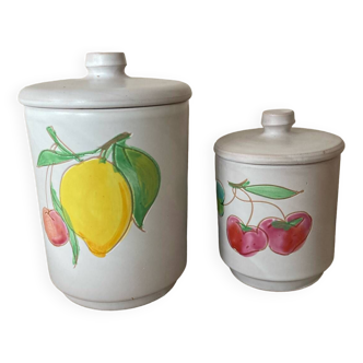 2 Pots à épices motif fruits