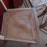 Suite of oak chairs; canated seats