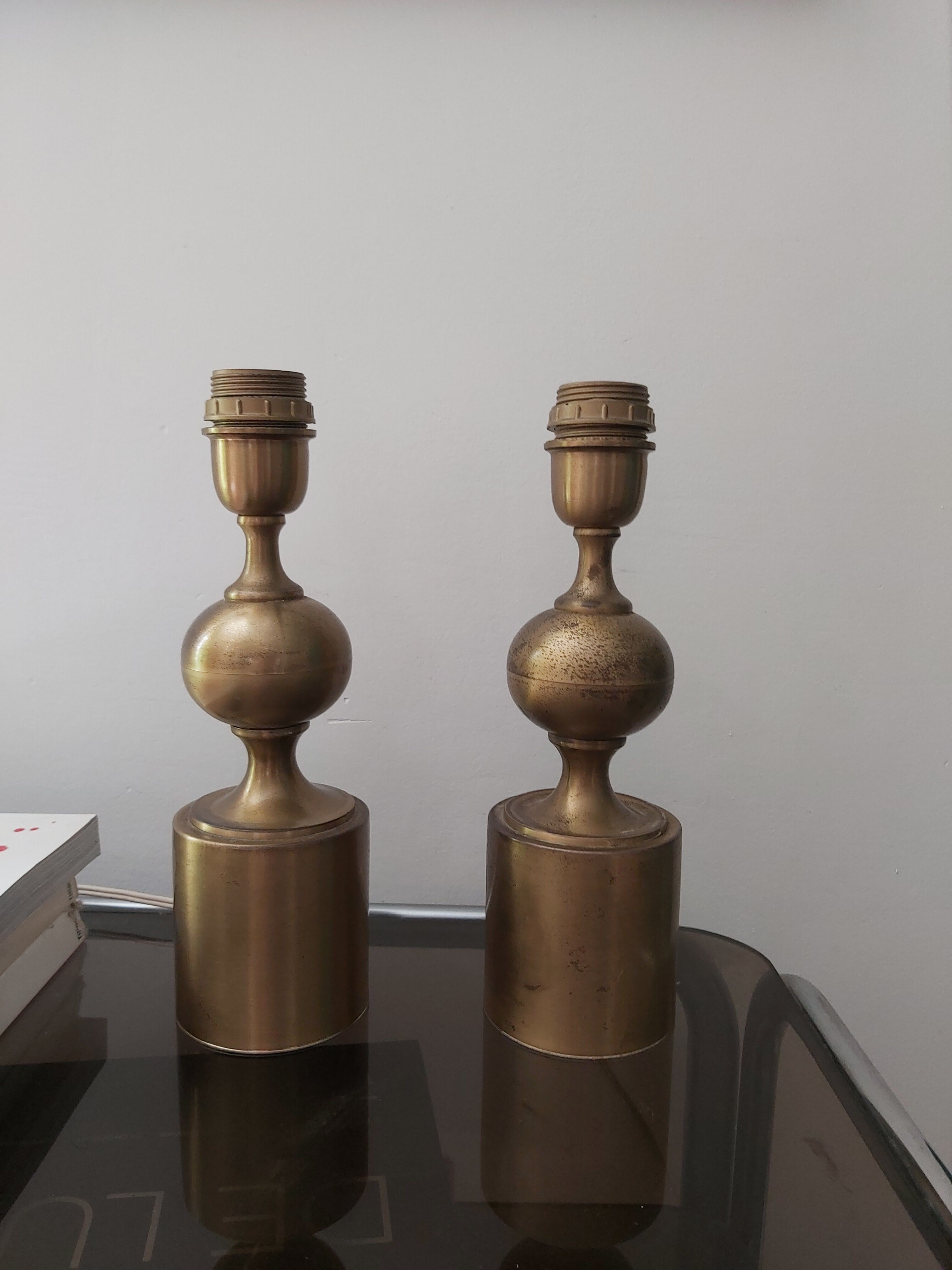 Pair of brass lamps 70s