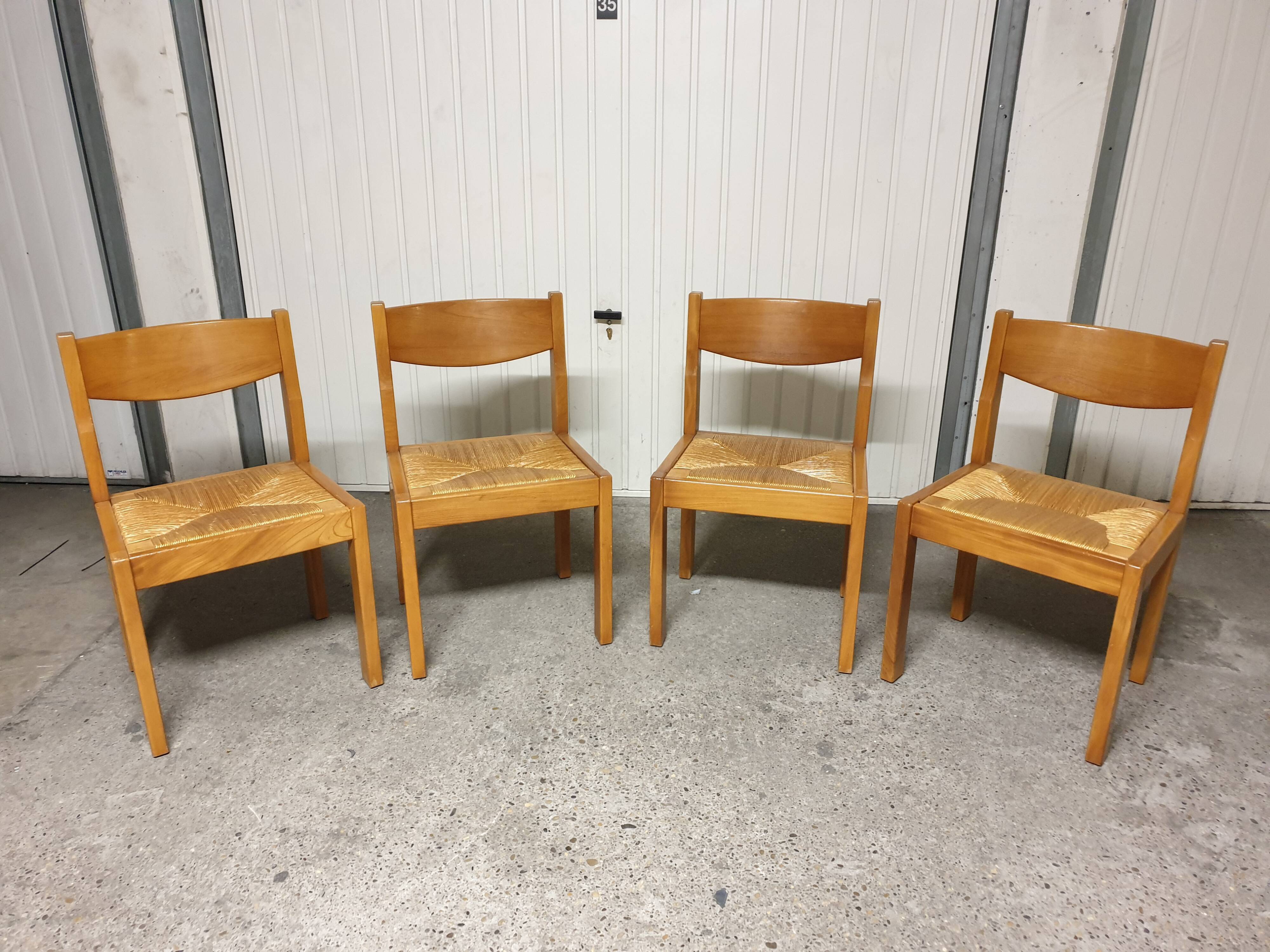 Set of 4 Luigi Gorgoni chairs 1980