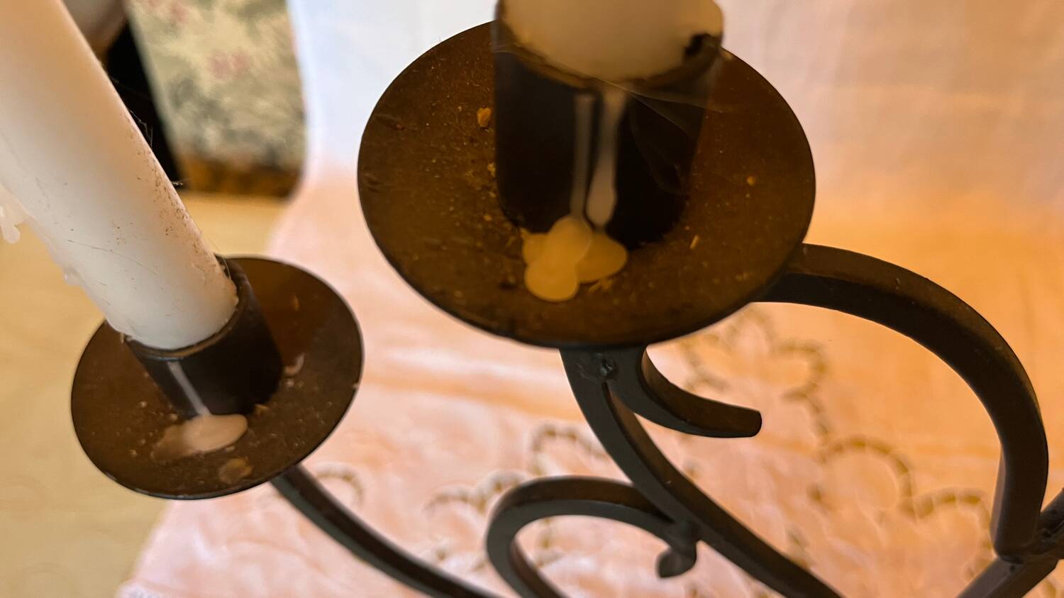 Metal heart candle holder 5 candles